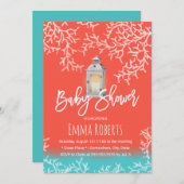 Beach Coral Reef &  Lantern Baby shower Kaart (Voorkant / Achterkant)