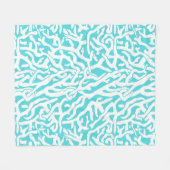 Beach Coral Reef Pattern Nautical White Aqua Blue Fleece Deken (Voorkant (Horizontaal))