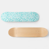 Beach Coral Reef Pattern Nautical White Aqua Blue Persoonlijk Skateboard (Horizontaal)