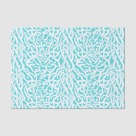 Beach Coral Reef Pattern Nautical White Blue v2 Tissuepapier