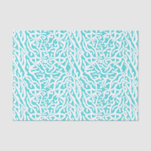 Beach Coral Reef Pattern Nautical White Blue v2 Tissuepapier