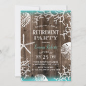 Beach Coral Reef Starfish Barn Wood Retirement Kaart (Voorkant)