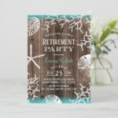 Beach Coral Reef Starfish Barn Wood Retirement Kaart (Staand voorkant)