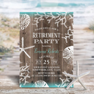 Beach Coral Reef Starfish Barn Wood Retirement Kaart