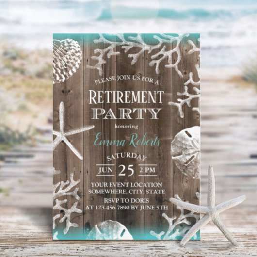 Beach Coral Reef Starfish Barn Wood Retirement Kaart
