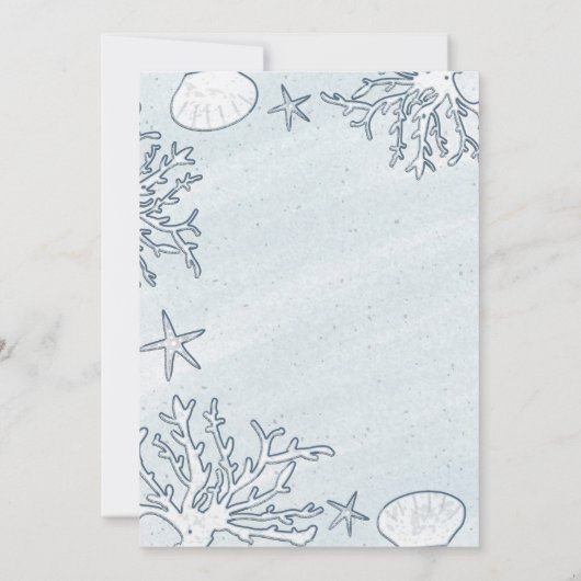 Beach Coral Reef Zee Shell & Starfish Invitations Kaart (Achterkant)