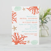 Beach Coral Reef Zee Shell & Starfish Invitations Kaart (Staand voorkant)