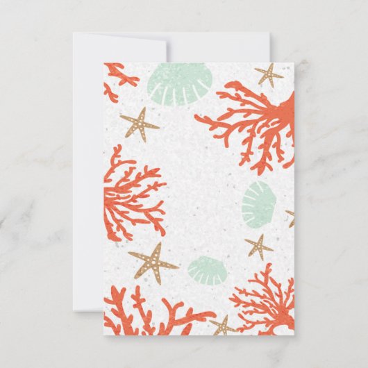 Beach Coral Reef Zee Shell & Starfish Table Number Kaart (Achterkant)