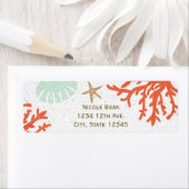 Beach Coral Reef Zee Shell Zeesterren Adresetikett Etiket (Insitu)