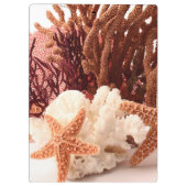 Beach Coral Star Fish Monogram Initiaal Clip Board Klembord (Achterkant)