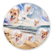 Beach Corgis Keramische Knop (Voorkant)