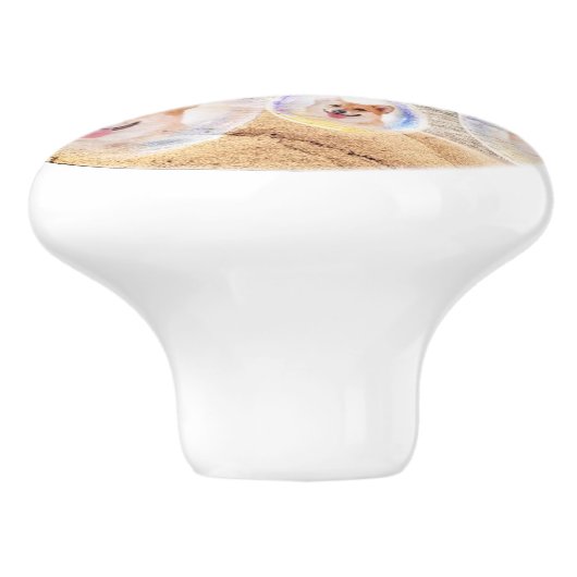 Beach Corgis Keramische Knop (Zijkant)