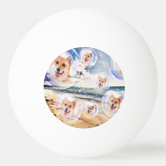 Beach Corgis Pingpongbal (Achterkant)