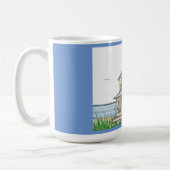 Beach Cottage Blue 15oz mok koffie (Links)