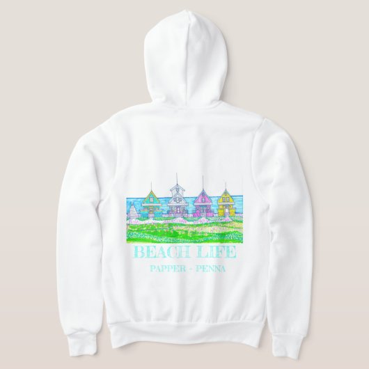 Beach Cottage Brights Zippered Hoodie (Laag Achter)