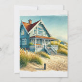 Beach Cottage Housewarming Party Uitnodiging (Achterkant)