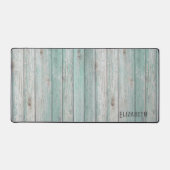 Beach Cottage Hout Gepersonaliseerd Bureaumat (Voorkant)