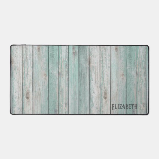 Beach Cottage Hout Gepersonaliseerd Bureaumat (Voorkant)