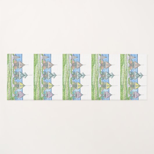 Beach Cottage Pastelyoga mat (Voorkant (horizontaal))