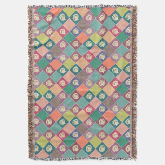 Beach Cottage Seashell Pattern Deken (Voorkant Verticaal)