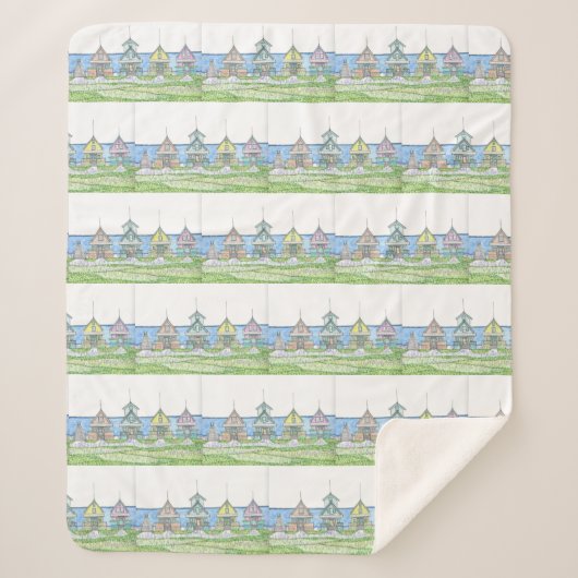 Beach Cottage Sherpa Blanket Deken (Voorkant)