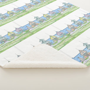 Beach Cottage Sherpa Blanket Deken