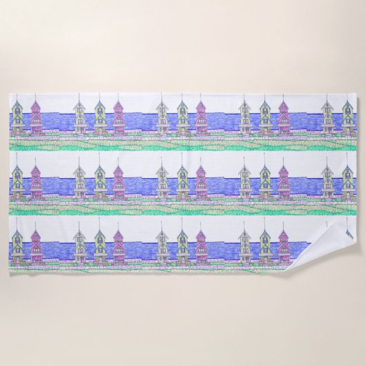 Beach Cottage Trio 2 strandlaken (Voorkant)