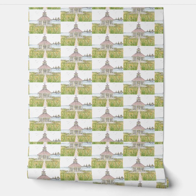 Beach Cottage Yellow Behang (Afrollen)