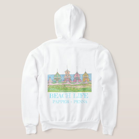 Beach Cottage Zippered Hoodie (Laag Achter)