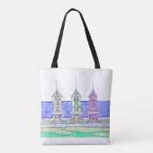 Beach Cottages Canvas tas (Achterkant)