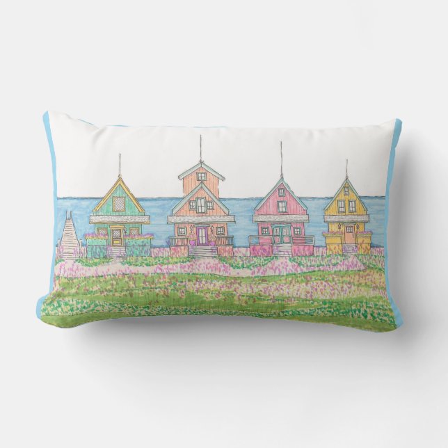 Beach Cottages Peachy Lumbar Kussen (Voorkant)