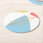 Beach Country Club | vrijgezellen Ronde Kartonnen Onderzetter (Gebogen)