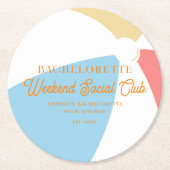 Beach Country Club | vrijgezellen Ronde Kartonnen Onderzetter (Voorkant)