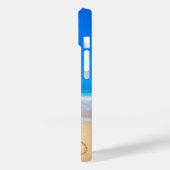 Beach Couple Hearts in Sand Family Monogram Hoesje (Achterkant / Links)