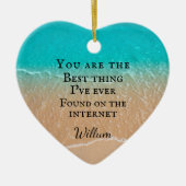 Beach couple photo Valentine Keramisch Ornament (Voorkant)