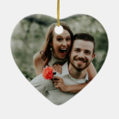 Beach couple photo Valentine Keramisch Ornament (Achterkant)