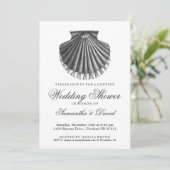 Beach Couple's Wedding Shower Scallop Shell Charco Kaart (Staand voorkant)