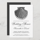Beach Couple's Wedding Shower Scallop Shell Charco Kaart (Voorkant / Achterkant)