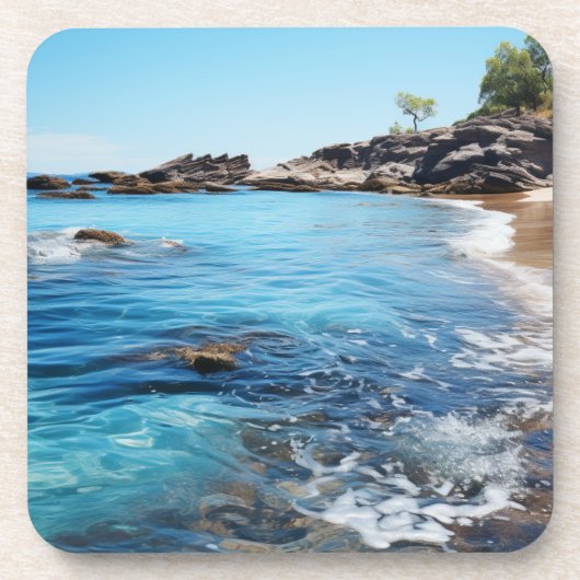 Beach Cove Schilderen Drank Coaster Bier Onderzetter (Voorkant)