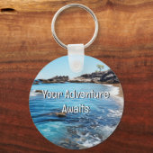 Beach Cove Schilderen Uw avontuur begint Sleutelhanger (Achterkant)