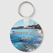 Beach Cove Schilderen Uw avontuur begint Sleutelhanger (Achterkant)