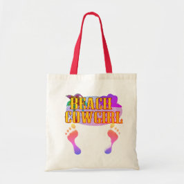 Beach Cowgirl Sandy Footprint Bright Colors Tote Bag