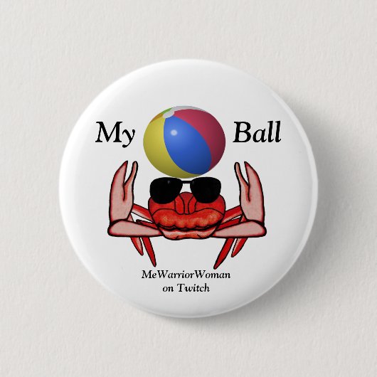 Beach Crab, My Ball, MeWarriorWoman op Twitch Ronde Button 5,7 Cm (Voorkant)