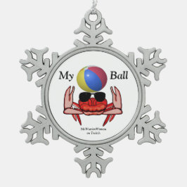 Beach Crab, My Ball, MeWarriorWoman op Twitch Tin Sneeuwvlok Ornament