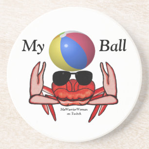 Beach Crab, My Ball, MeWarriorWoman op Twitch Zandsteen Onderzetter