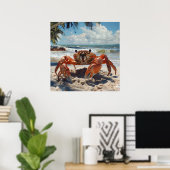 Beach Crab Poster (Thuiskantoor)