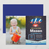 Beach Crab verjaardagsuitnodiging met foto Kaart (Voorkant / Achterkant)