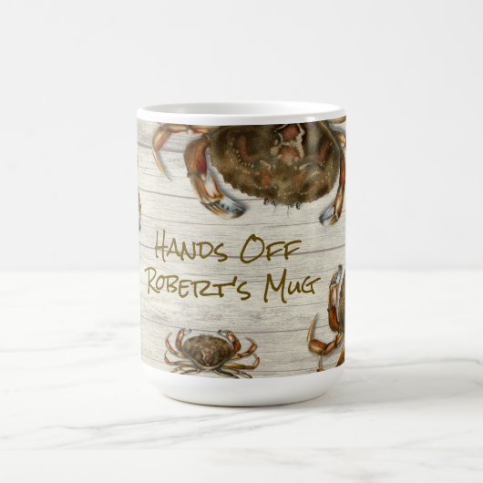 Beach Crabs Hands Off Personalized Mug Koffiemok (Center)