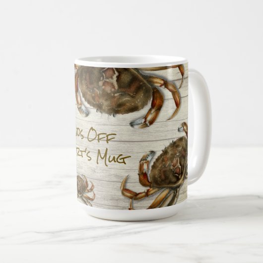 Beach Crabs Hands Off Personalized Mug Koffiemok (Voorkant rechts)