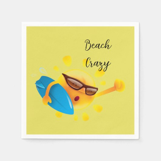 “Beach Crazy” Cocktail Servet (Voorkant)